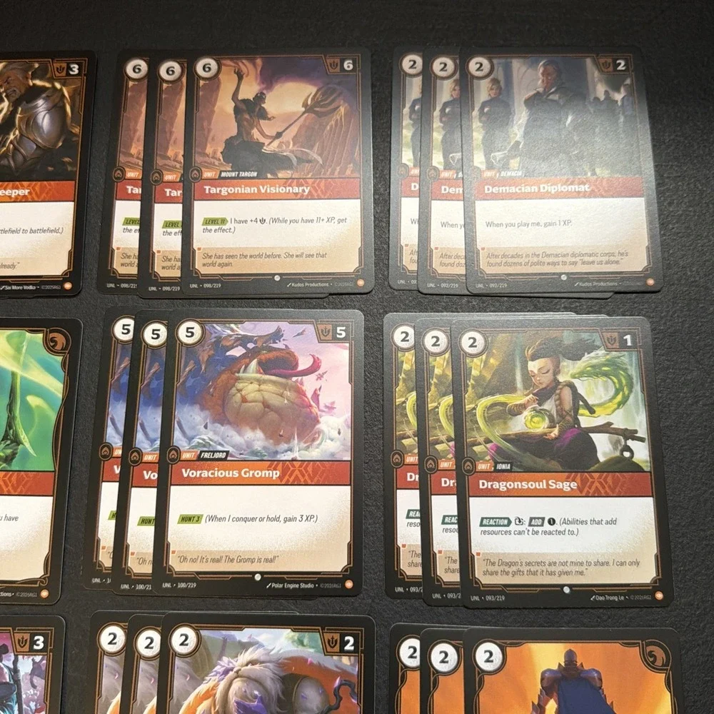 Riftbound Orange Playset Lot 48 Cards Total Body Rune UNL & SFD